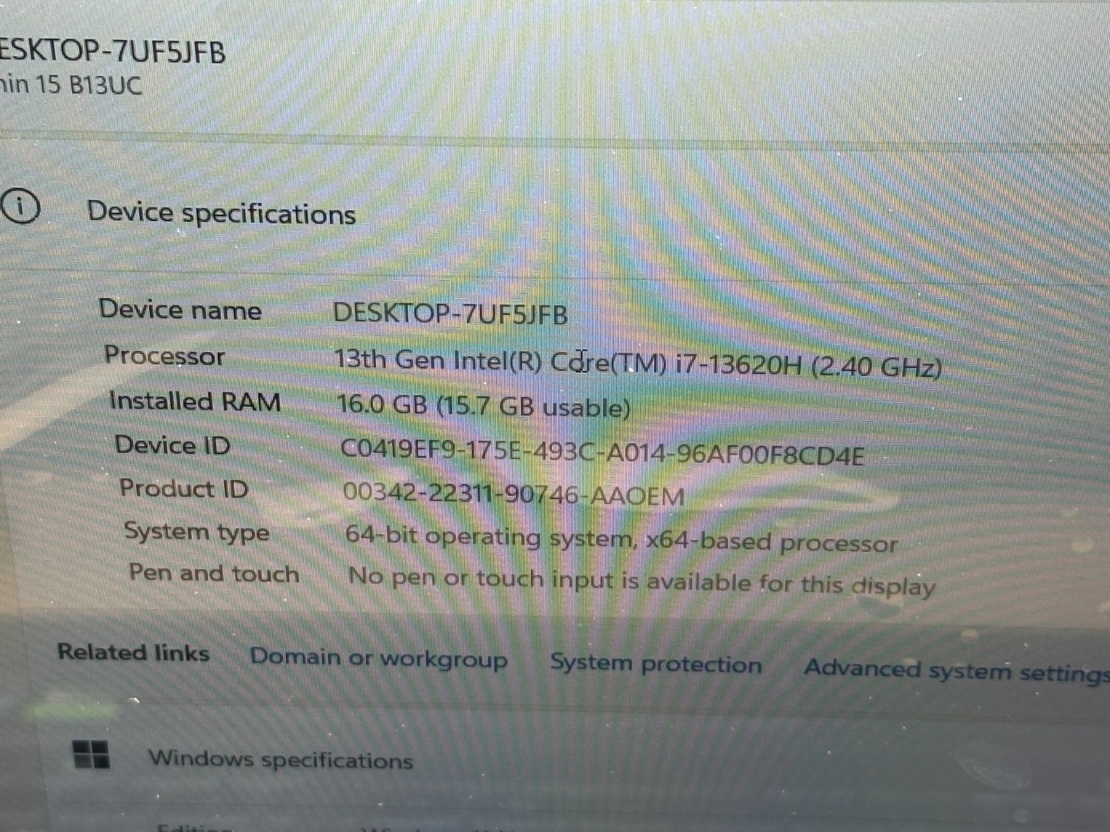 MSI Thin 15 B13UC i7-13620H RTX 3050 16GB 512GB 15.6″ Gaming Laptop Win11