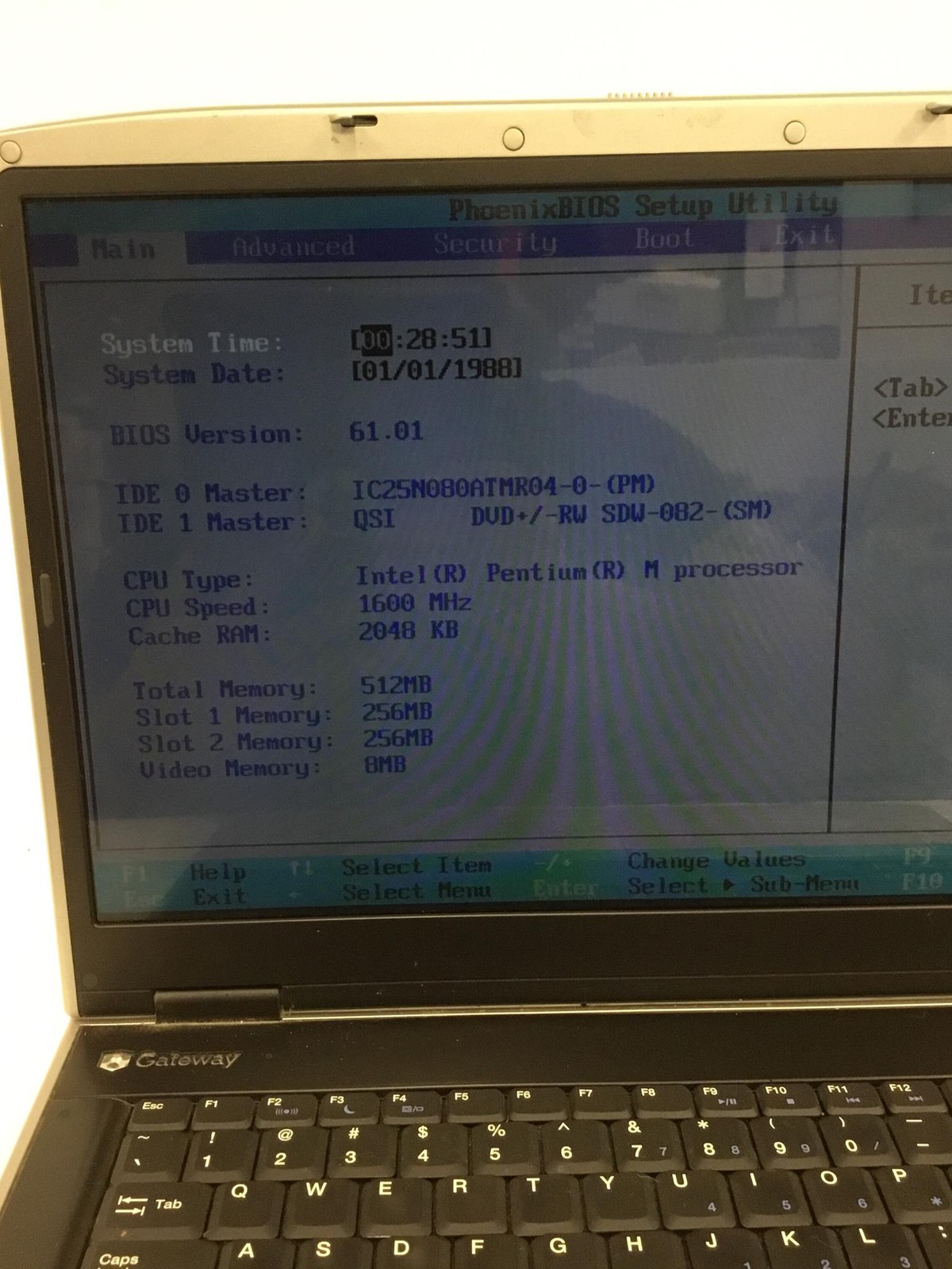 GATEWAY 6000 6510GZ Pentium M 1.6GHz 15.4″ Laptop w/80GB HD, 512MB Ram, DVDRW