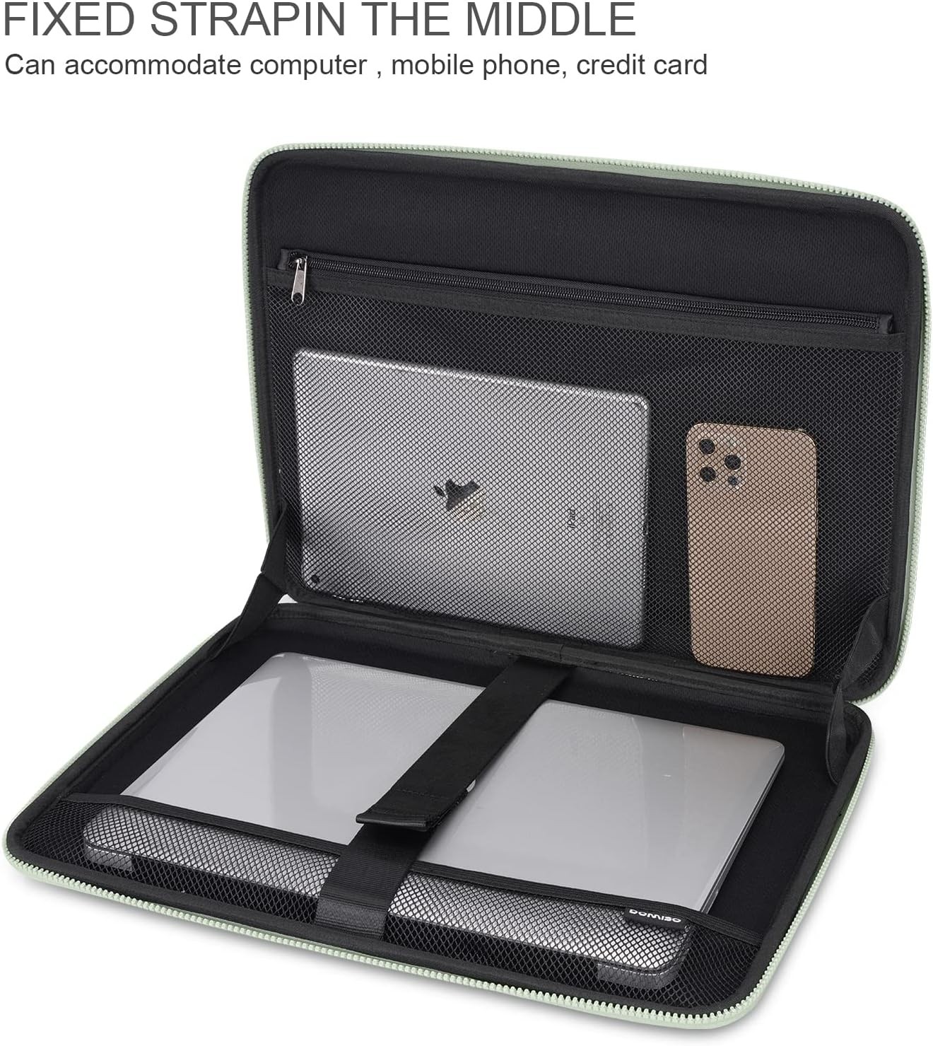 Mint Green 17.3″ Laptop Sleeve with Handle, Shockproof Case for MSI GS73VR/HP En