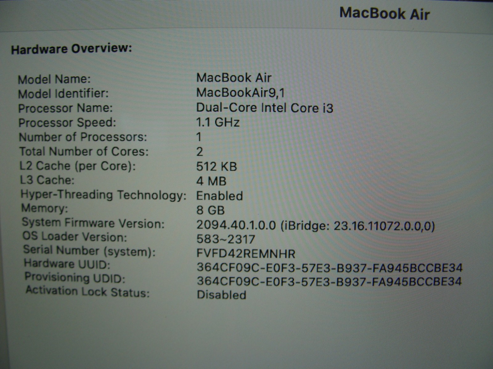 Apple MacBook Air 13″ A2179 (2020) i3-1000NG4 1.1GHz 8GB 256GB SSD Gold +PA