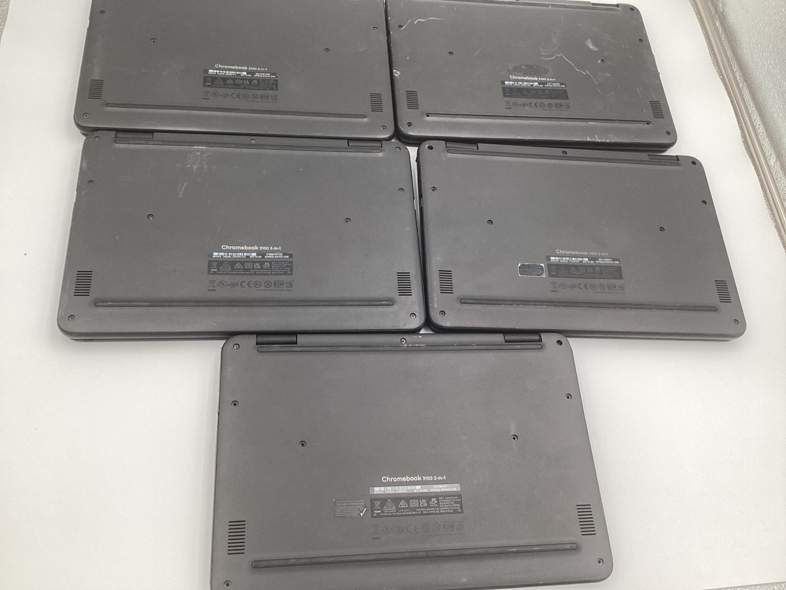 Lot of 11 Dell ChromeBook 3100 2in1 11″ Celeron 4GB RAM 32GB For Parts READ – DW