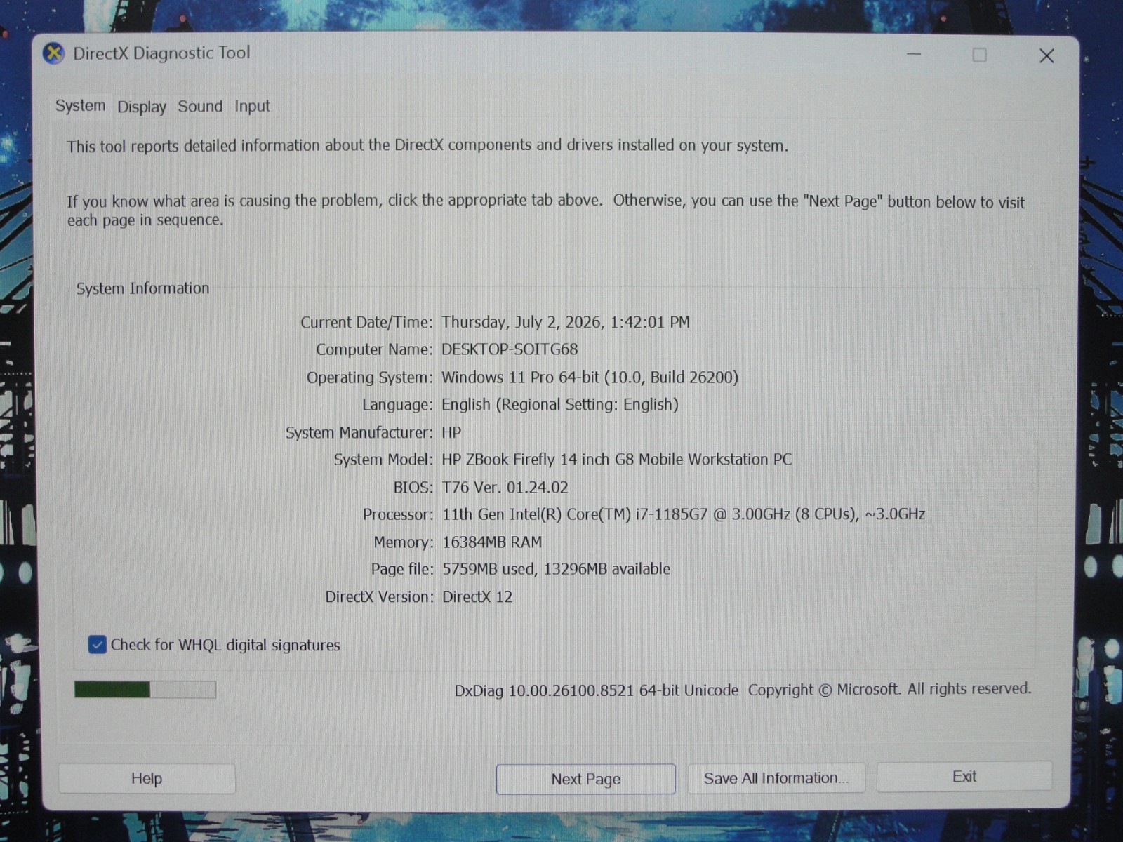 HP ZBook Firefly G8 14″ FHD i7-1185G7 3GHz 16GB 256GB SSD Windows 11 Home+PA