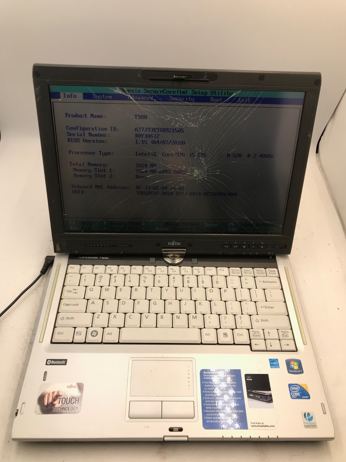 Lot of 2 Fujitsu LifeBook T900 Intel Core i5-520M 13″ – BOOT/Various Issues -MZ