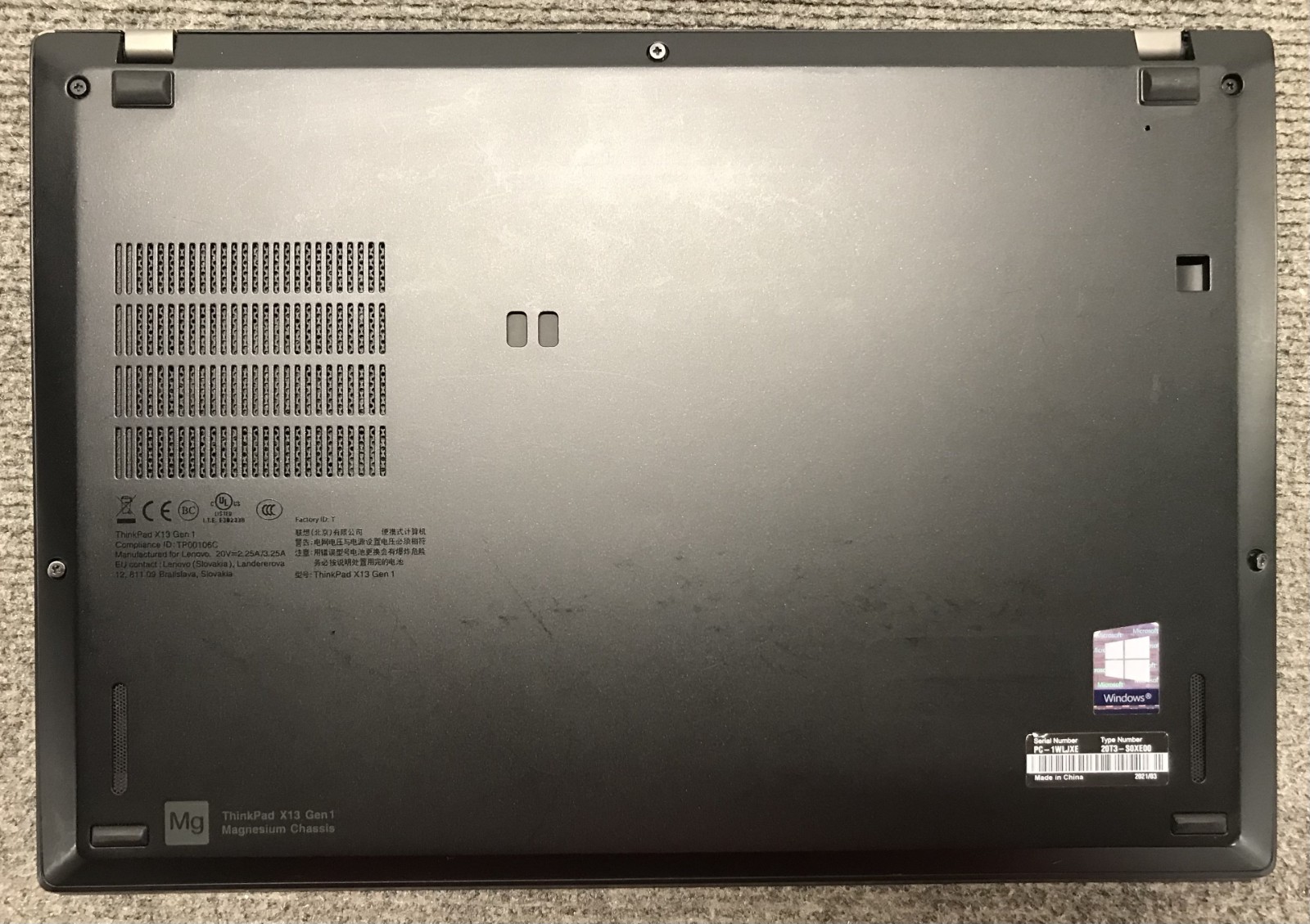 Lenovo ThinkPad X13 Gen 1 13.3″ i5-10310U 16GB RAM, No Storage, Boots to BIOS