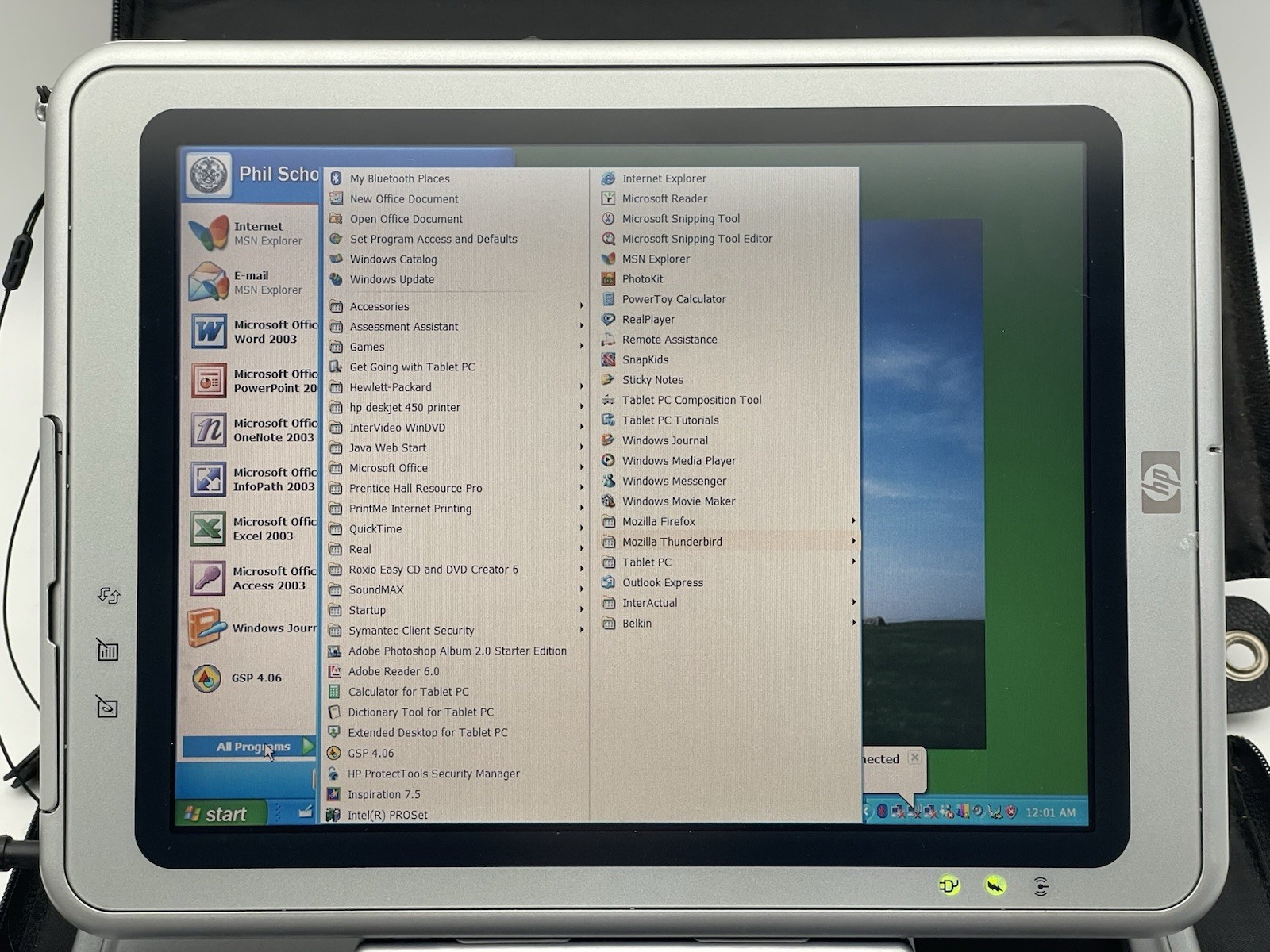 HP TC1100 Windows XP Tablet 1.00GHz w/ Pen , Keyboard Dock and Case