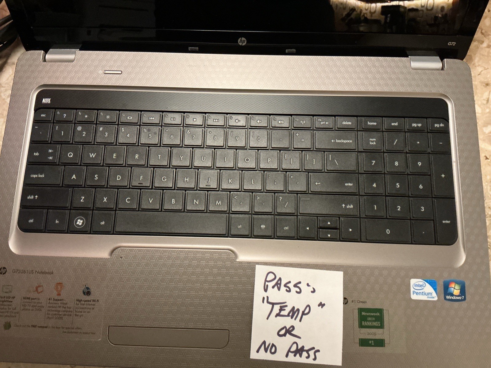 HP G72-26 US Notebook Laptop Computer