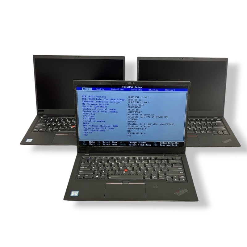 3x Lenovo ThinkPad X1 Carbon Gen 6 i5-8350U 1.70GHz 8GB 256GB No OS Laptop (Lot)