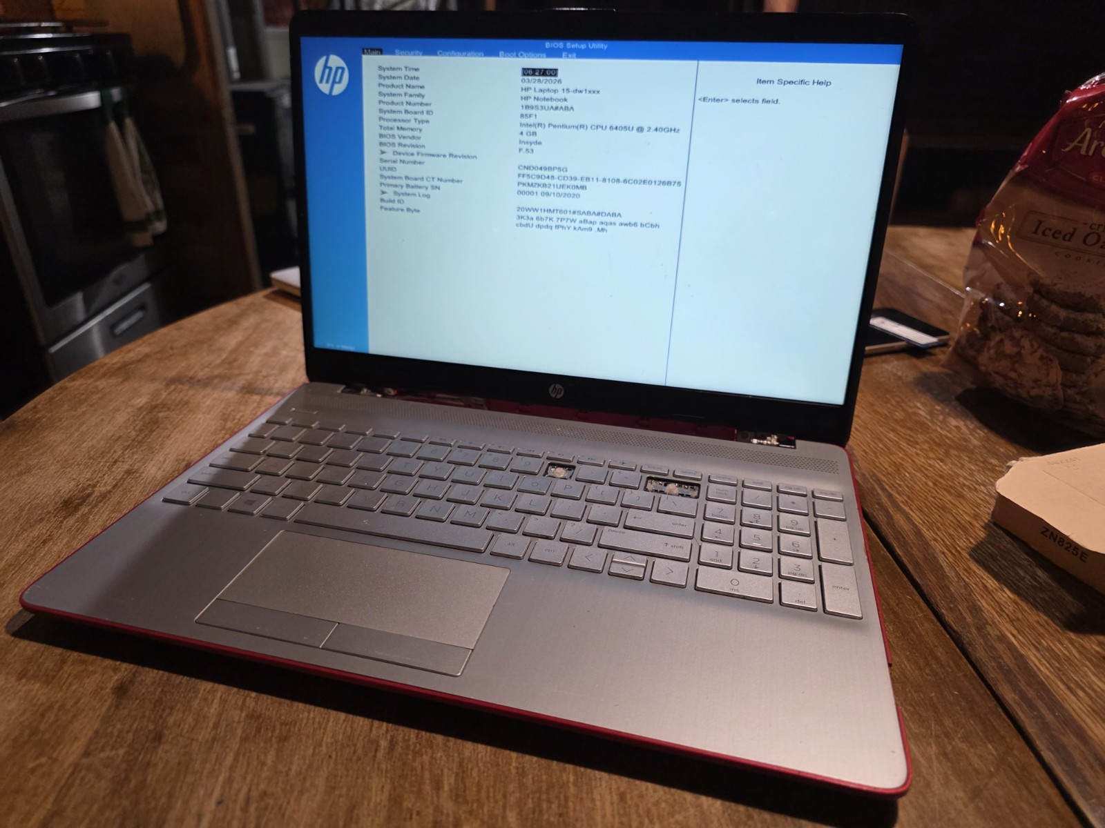 HP Laptop 15-DW 1083WM 15.6″ Pentium Gold 6405U 2.4GHz 4GB RAM, No SSD, No OS