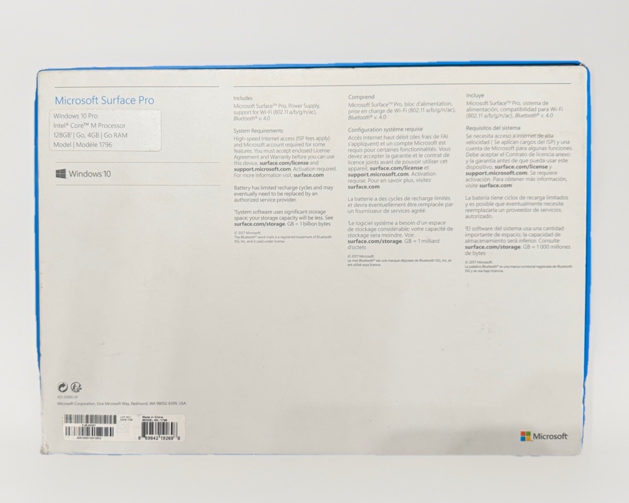Microsoft Surface Pro 7, 1796 12.3″ 128GB 8GB Windows 10 Pro Works Needs Reset
