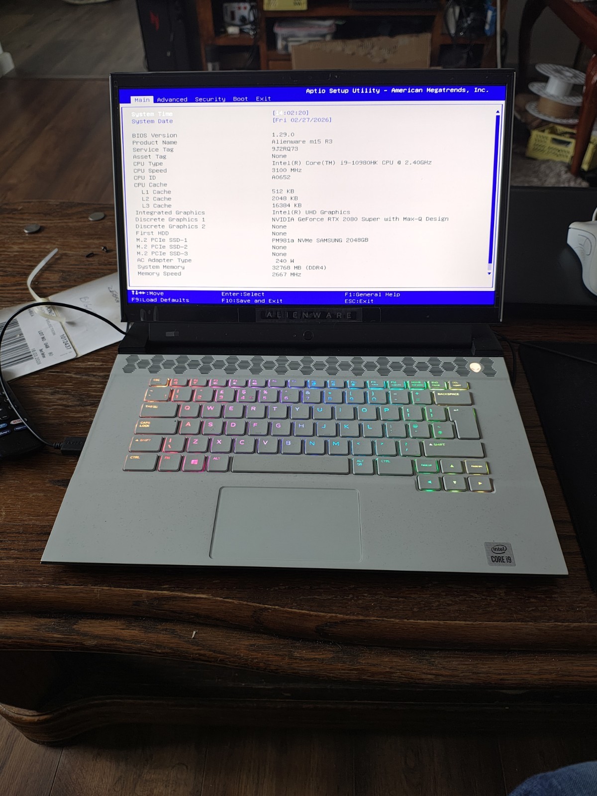 Alienware M15 R3 I9 32gb Rtx 2080