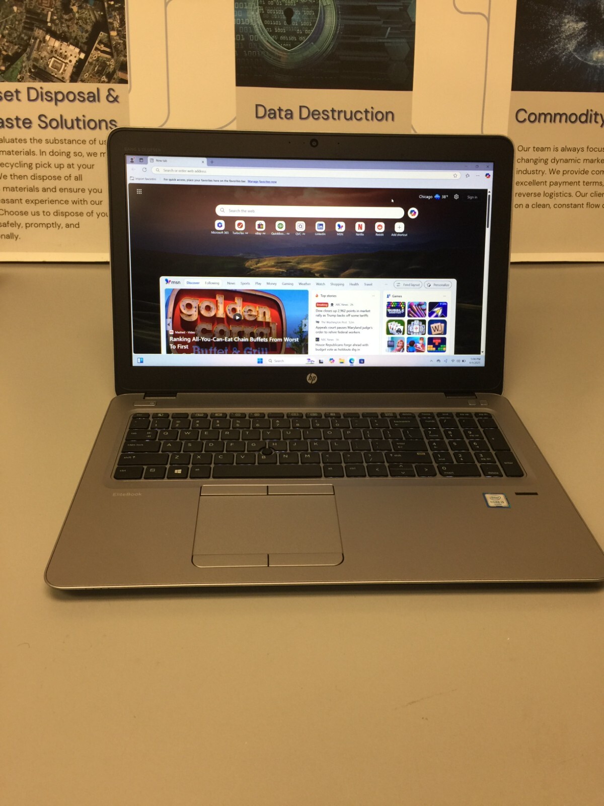 HP EliteBook 850 G3 15.6″ 256GB SSD Core i5 6th gen 2.30GHz 8GB WIN 11 PRO