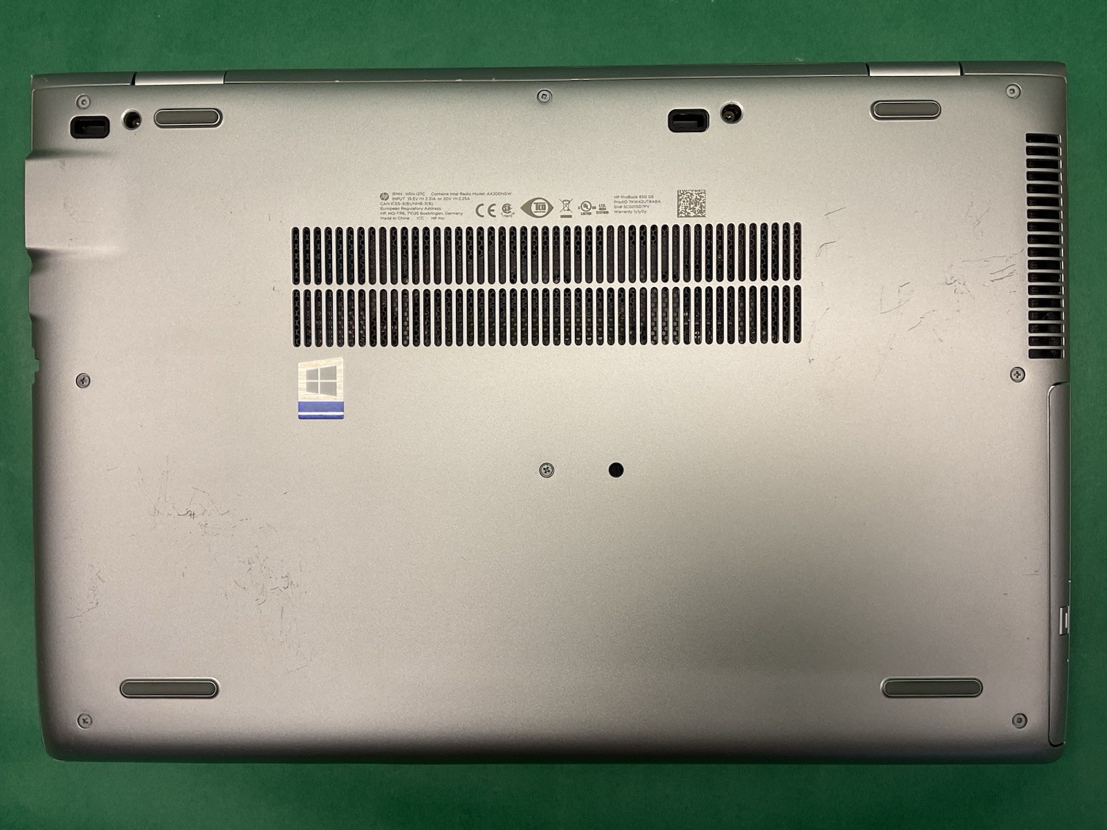 HP Probook 650 G5 – Powers On – NO HARD DRIVE- Untested