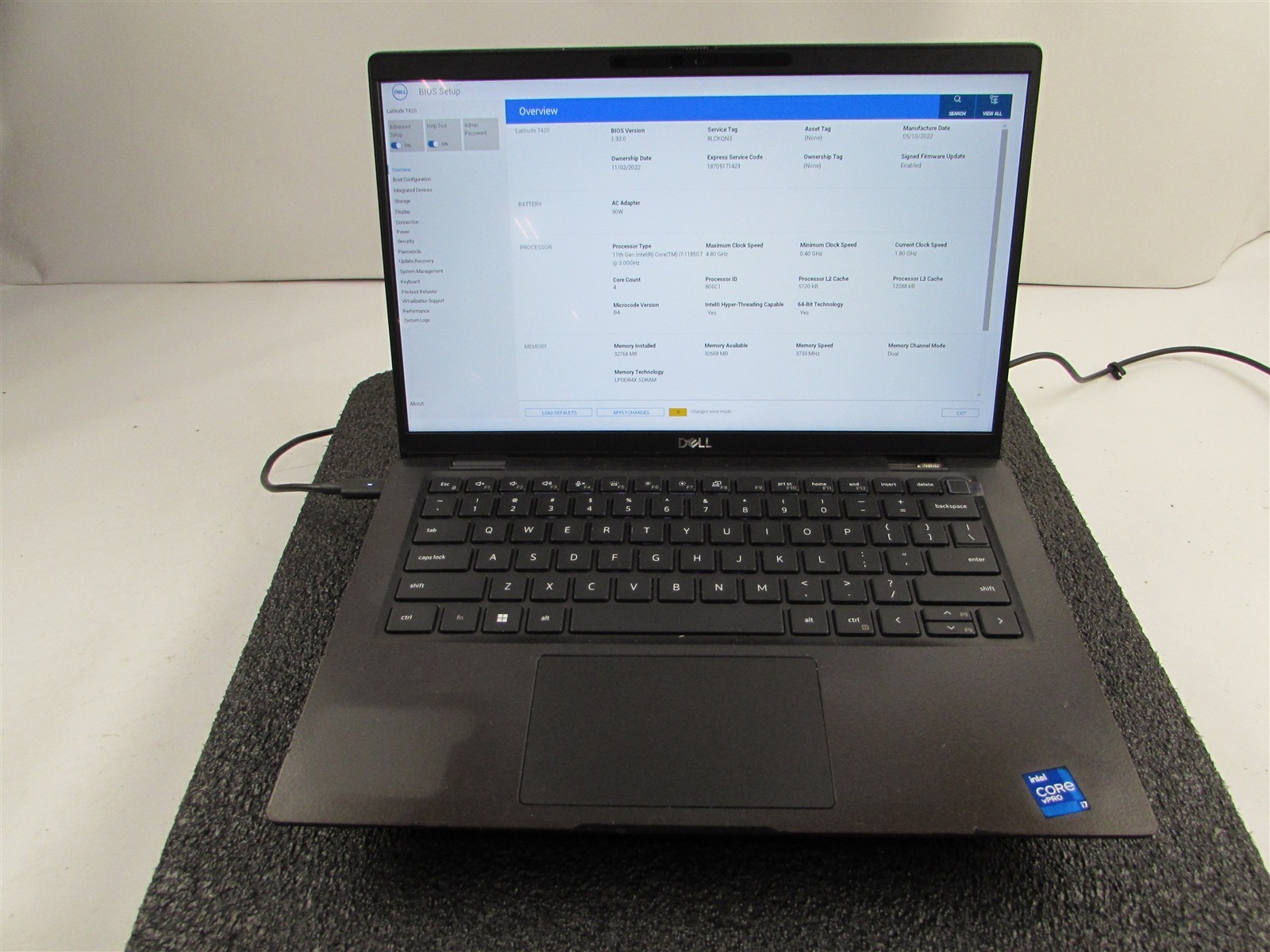 DELL LATITUDE 7420 (ULTRABOOK) FHD CORE I7-1185G7 512GB SSD 32GB RAM NO O.S/BATT