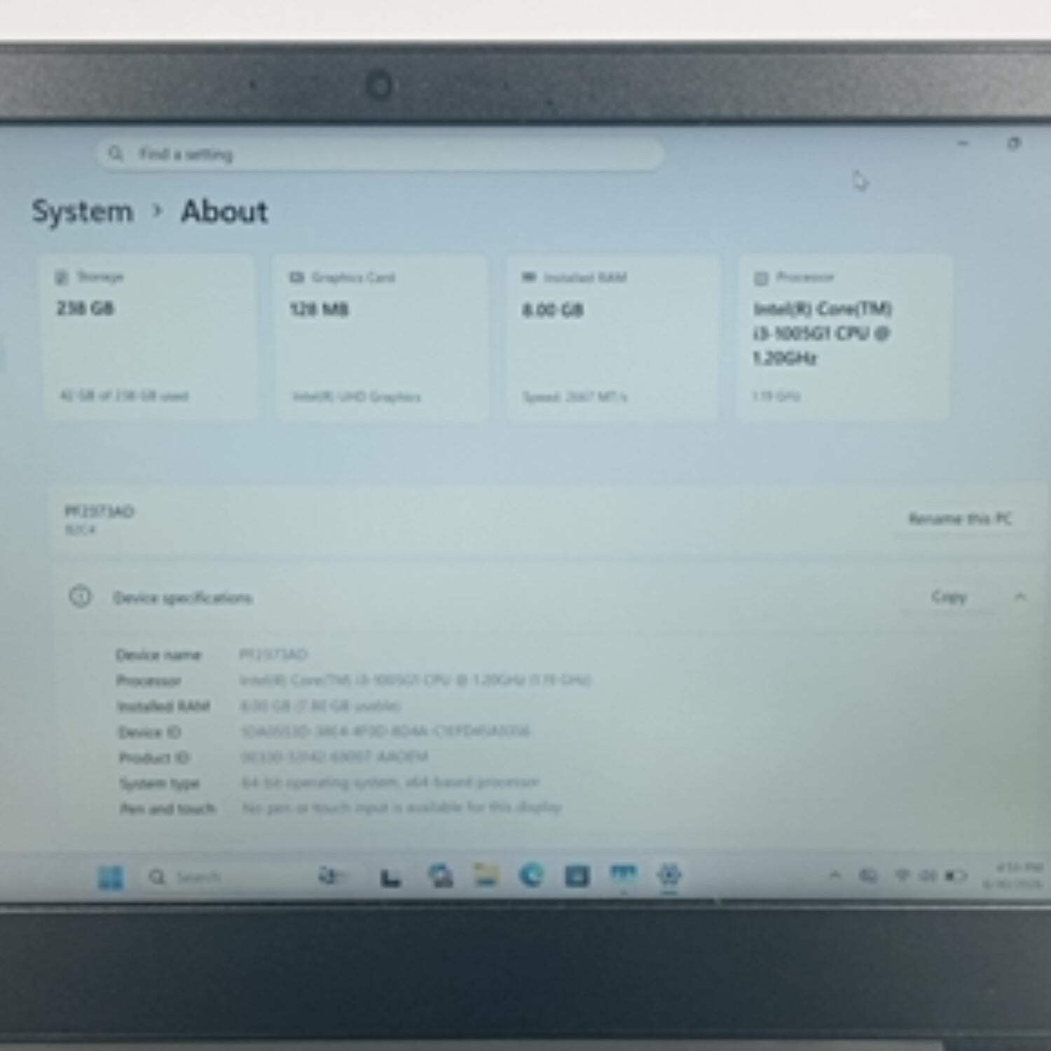 Lenovo V14-IIL 82C4 14″ i3-1005G1 1.0GHz 8GB RAM 256GB SSD NO CHARGER