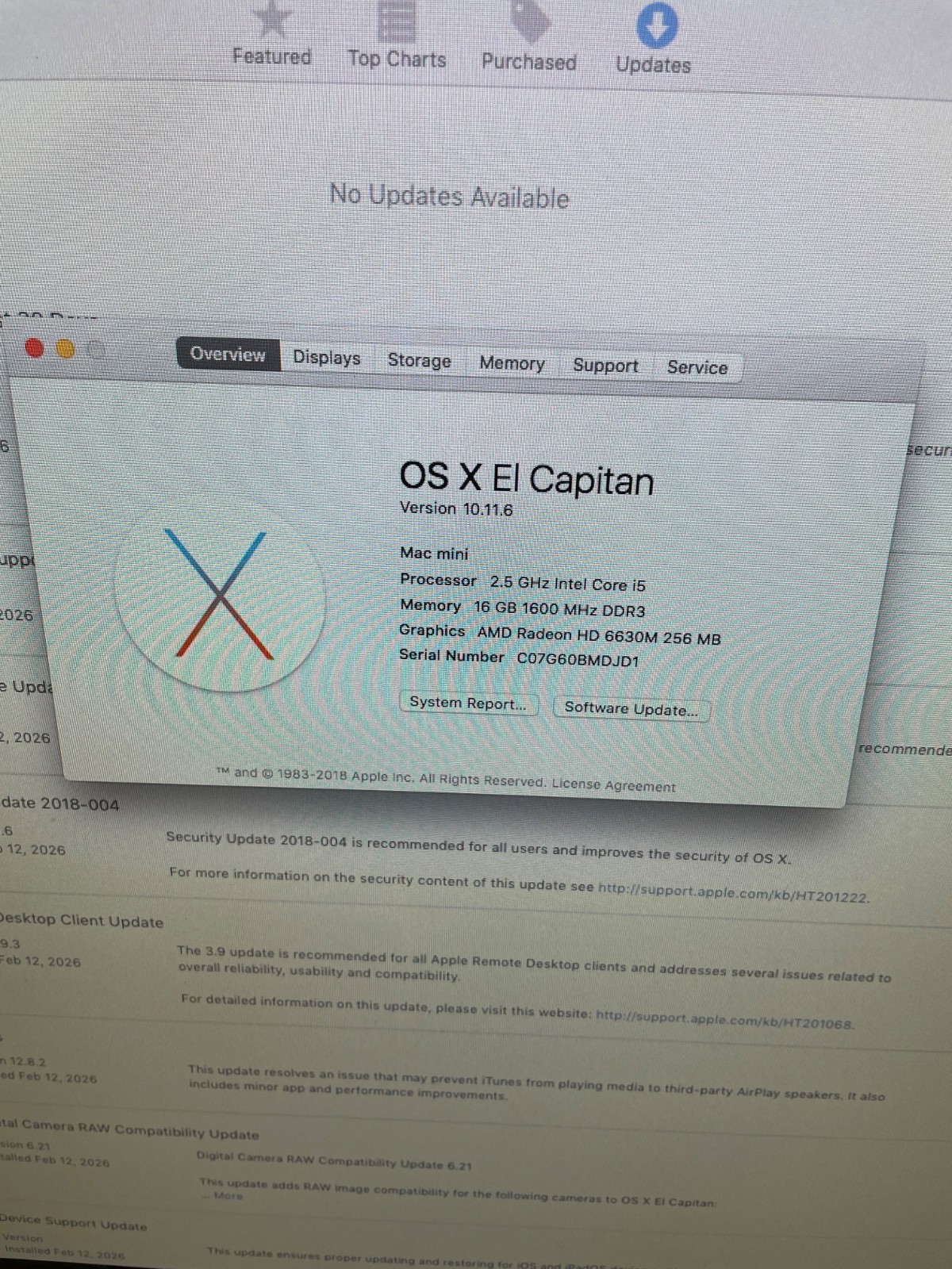 Mac Mini (Mid 2011) Core i5 2.5GHz 16 GB RAM/ 240 GB HYBRID DRIVE