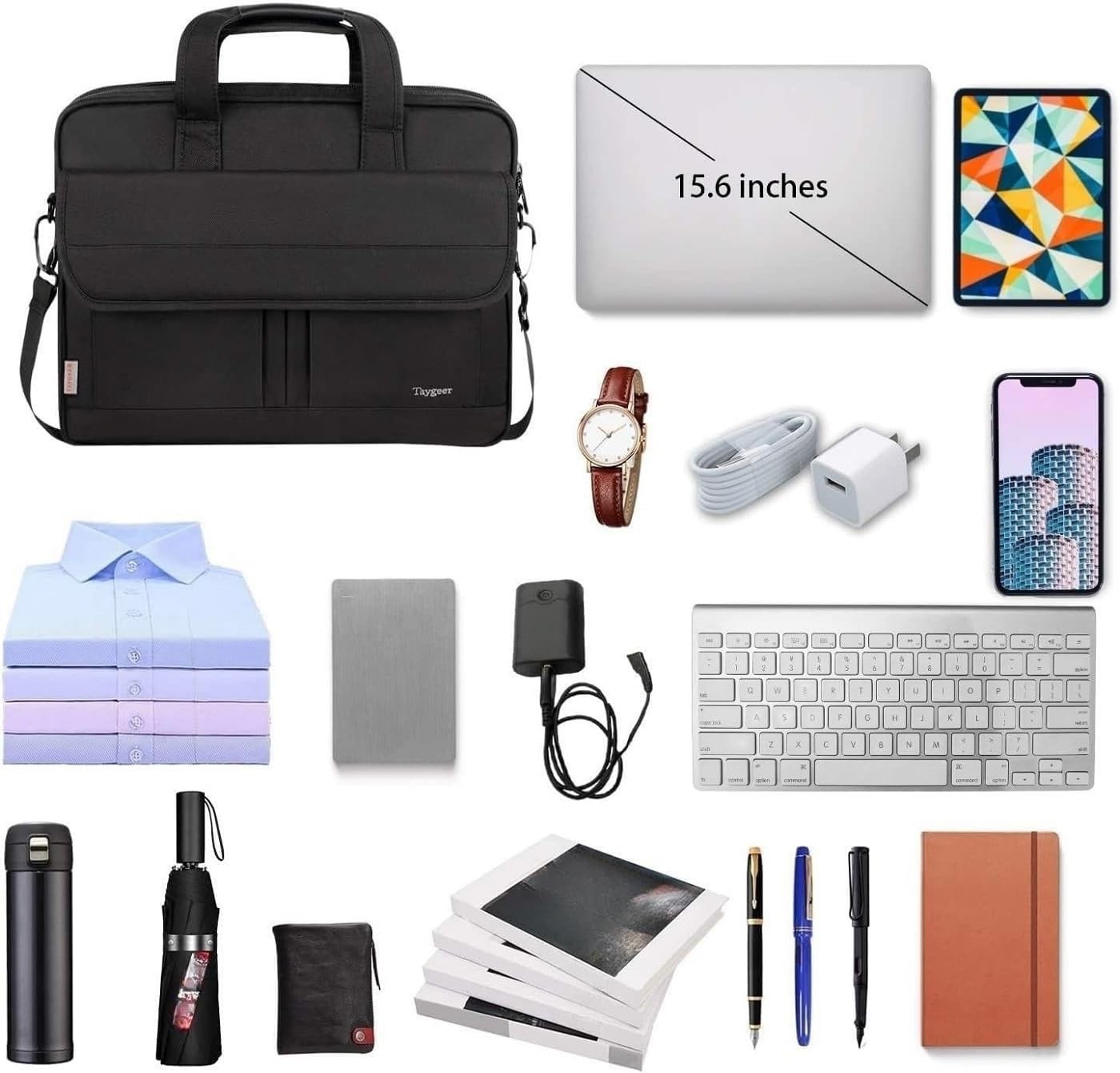 Taygeer Laptop Bag 15.6 Inch, Business Briefcase Gifts for Men Women, Water Resi