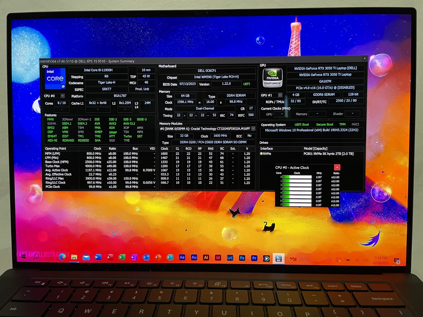 Dell XPS 15 9510 4K OLED TOUCH ✔i9-11900H ✔64GB RAM ✔2TB SSD ✔RTX 3050 ✔Grade A