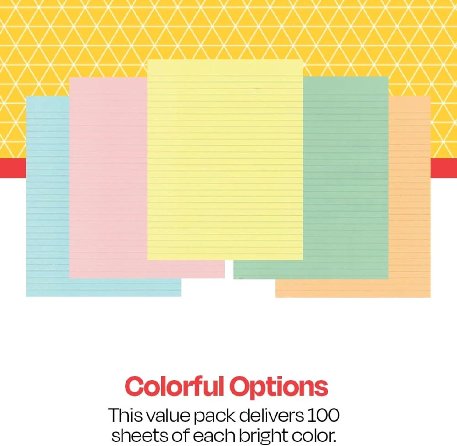 Ruled Exhibit Paper, 8-1/2 X 11 Inches, Assorted Colors, 500 Sheets – 085454