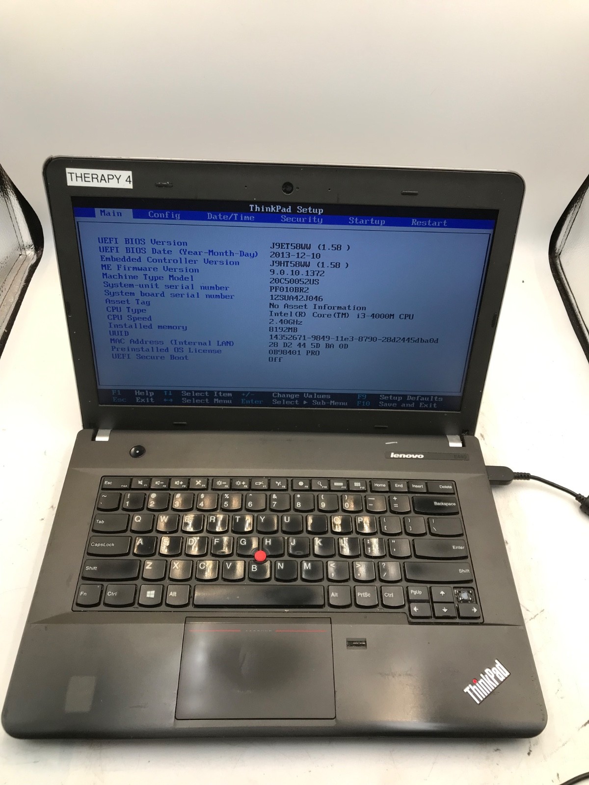 Lenovo ThinkPad E440 Intel Core i3-4200M 2.40 GHz 14″ -BAD KB/Missing Parts -MZ