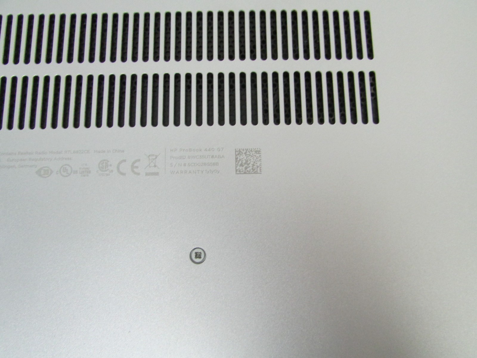 HP ProBook 440 G7 I5-10210U @ 1.6GHz NO RAM, SSD, OS WILL NOT POWER PARTS ONLY