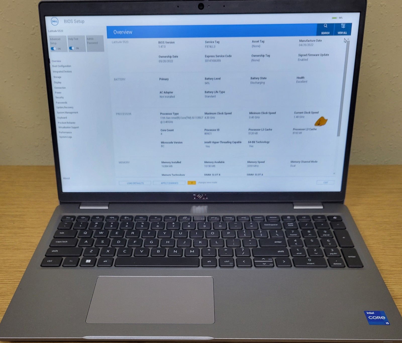 Dell Latitude 5520 i5-1135G7 2.40GHz 16GB DDR4 256GB SSD No OS/SSD/HDD