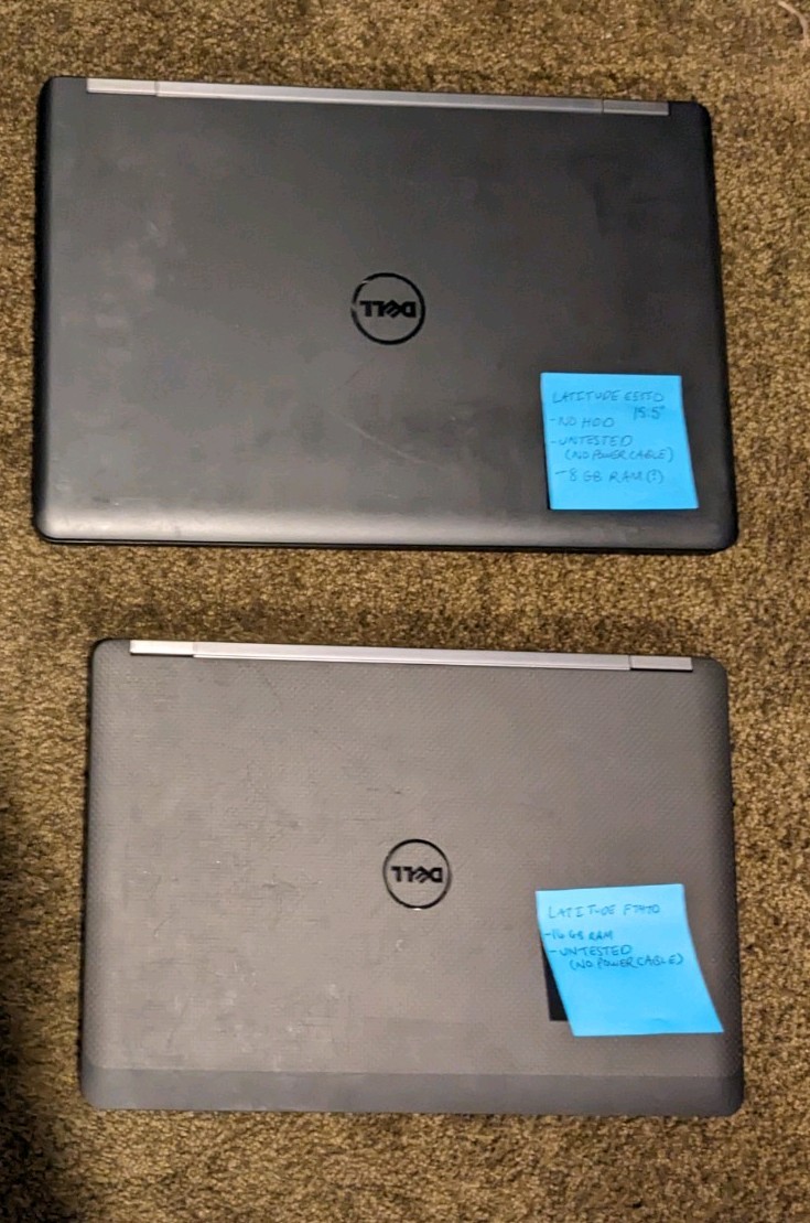 Dell Laptop Lot (4) Latitude 7480, E5550, F7470, Inspiron 5000 For Parts Repair