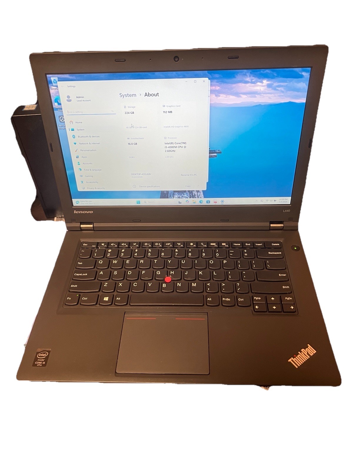 Lenovo ThinkPad L440 14” Laptop i5-4300M 2.6GHz 16GB RAM 256GB SSD Windows 11Pro