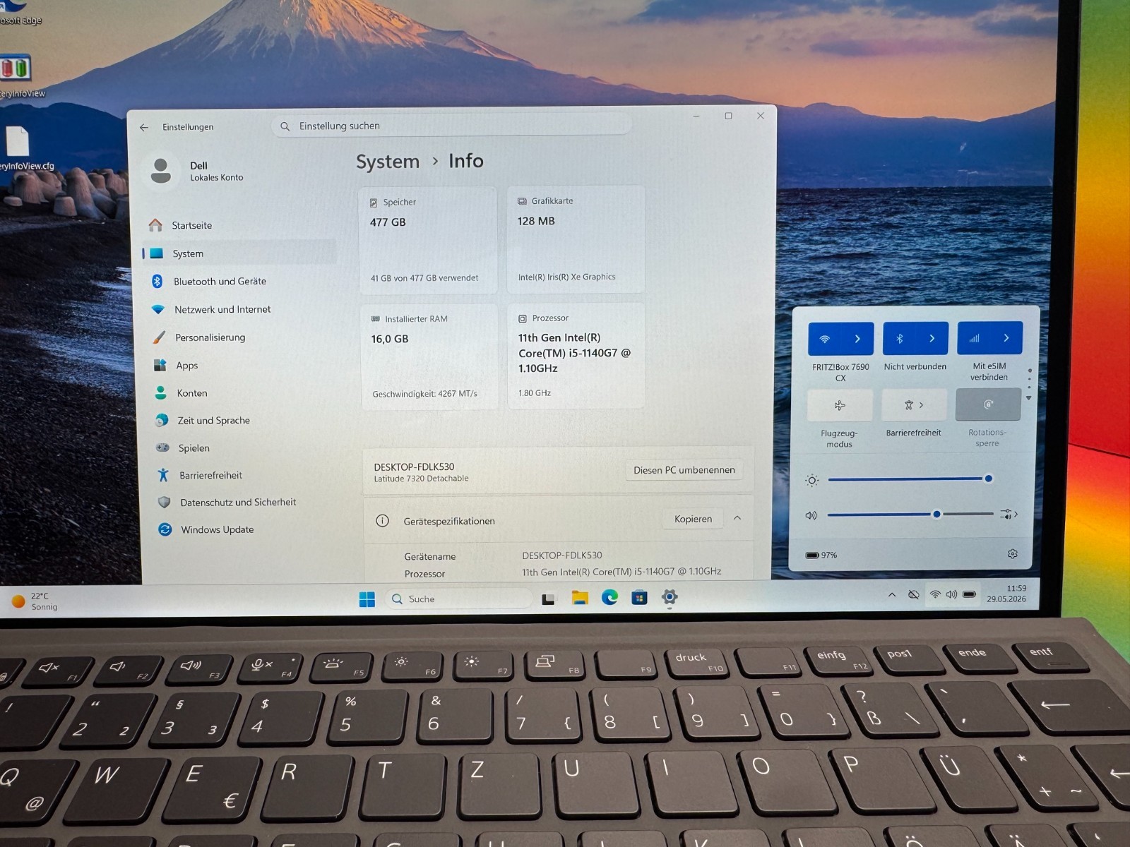 Dell Latitude 7320 Detachable i5-1140G7 16GB 512GB 13.3″ Win11 Pro DE FID FP SC