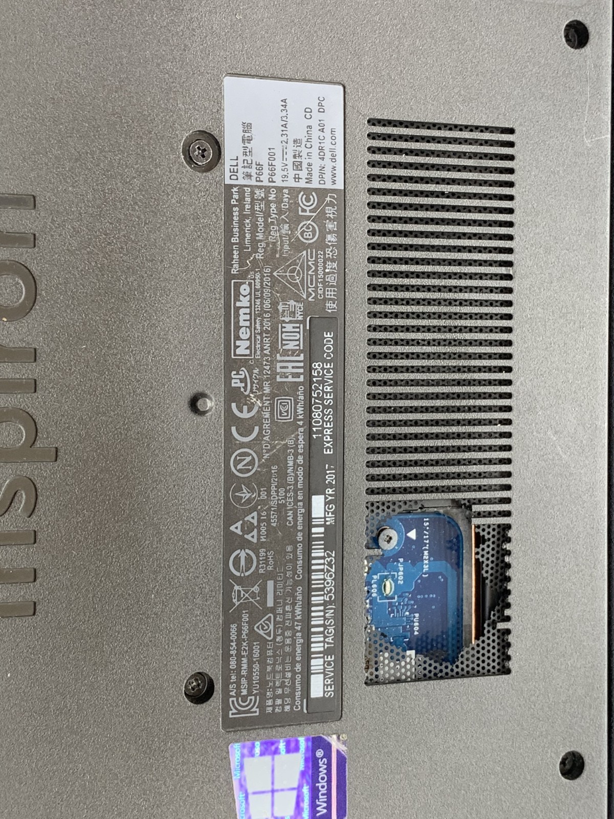 LOT(6) DELL INSPIRON 5567 I5-7200U@ 2.50GHz 8GB RAM NO OS/SSD WCHARGER