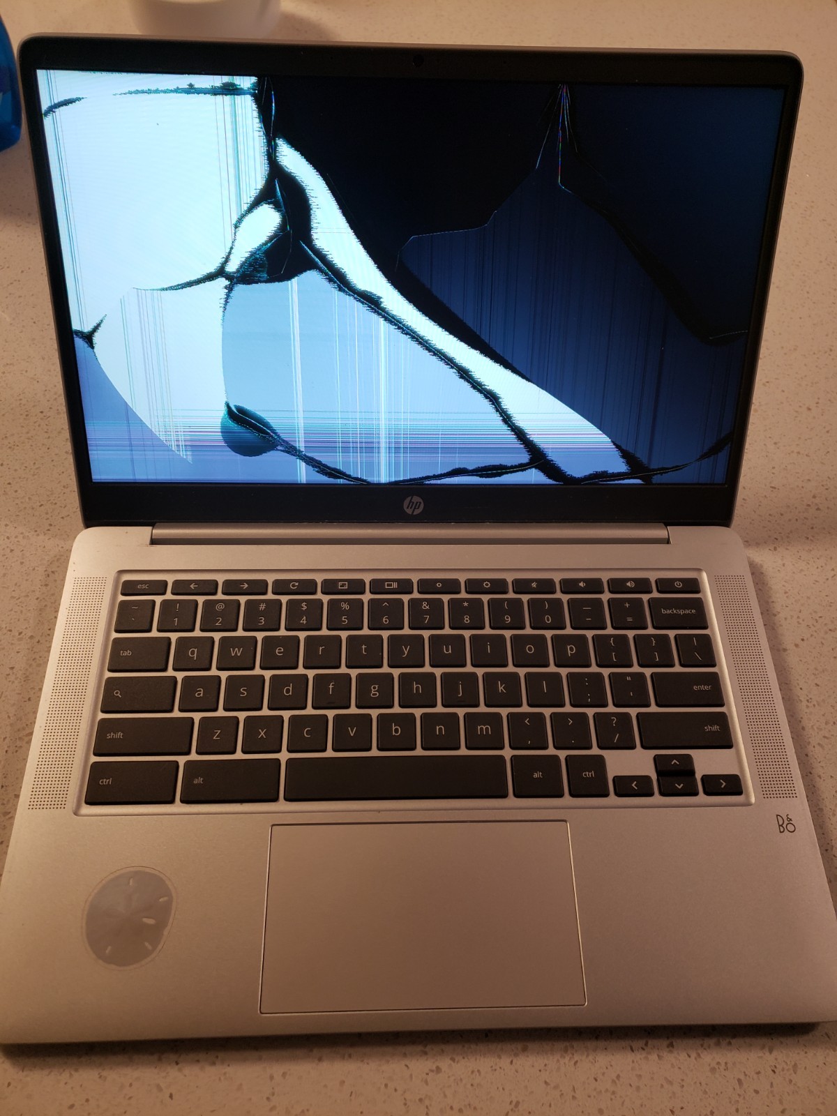HP Chromebook 14a-na0031wm 14″ 64GB 4GB Silver Cracked Screen Parts Repair