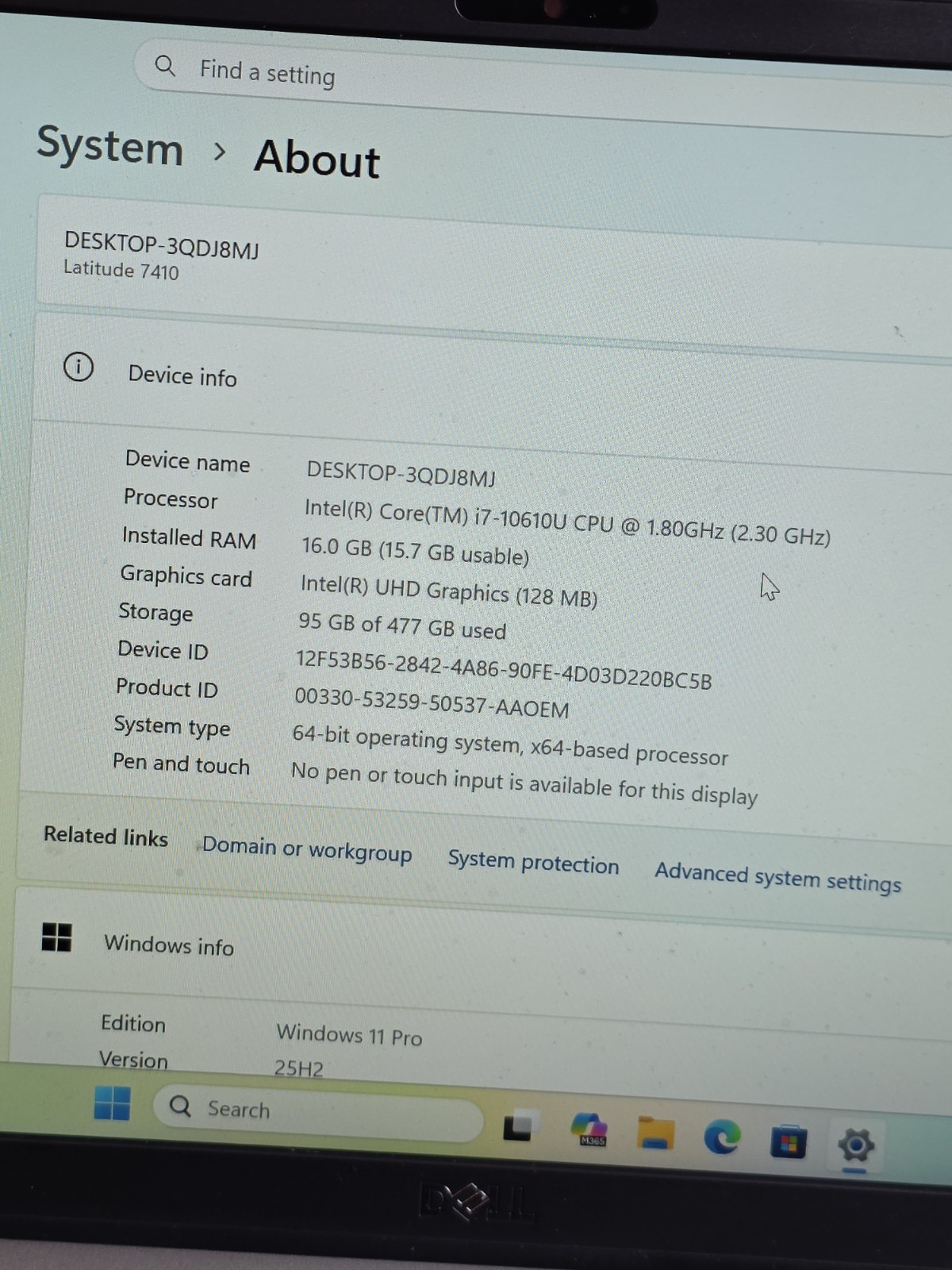 Dell Latitude 7410 14″ FHD Core i7-10610U, 16GB 512GB SSD Webcam, Windows 11 PRO