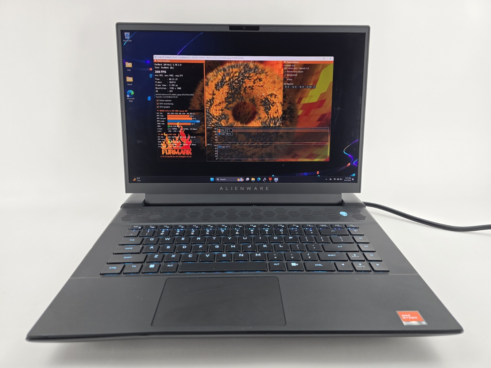 Alienware M16 R1 16″ Ryzen 9 7845HX 16GB 1TB RTX 4080 – For Parts – AS-IS