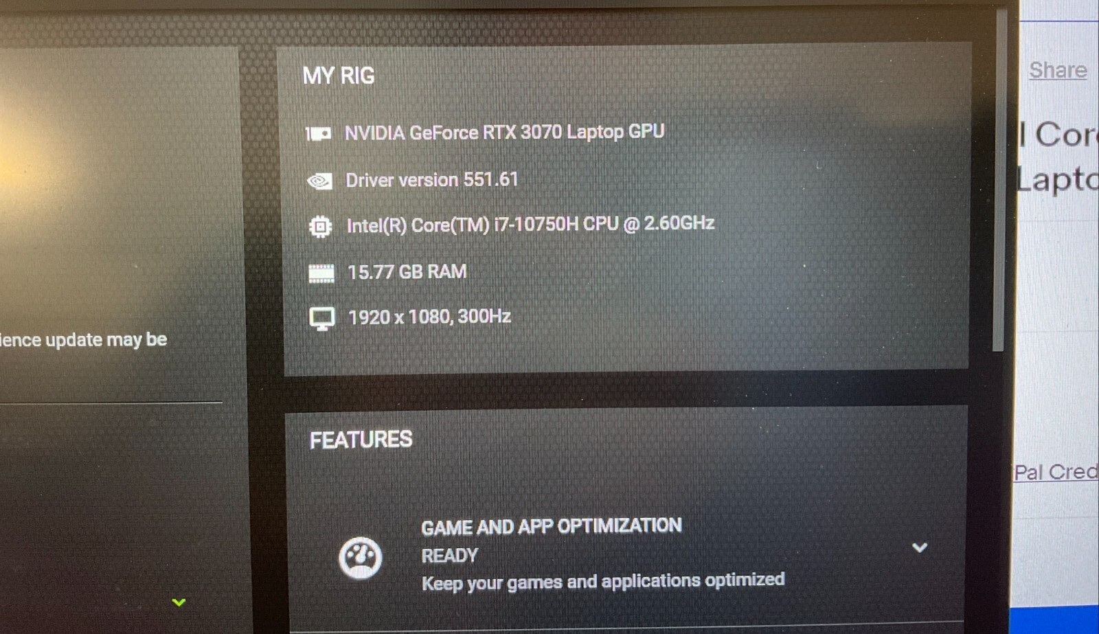 HP Omen 15.6 inch 3070 (512GB, Intel Core i7 10th Gen., 2.60GHz, 16GB) Gaming