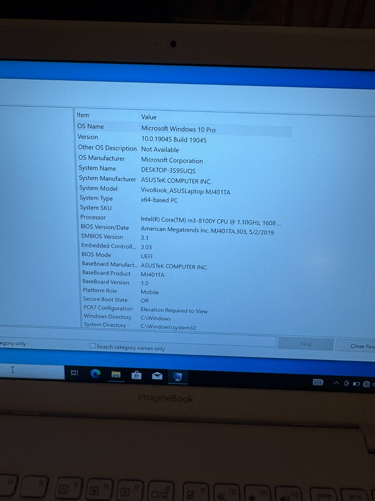 ASUS VivoBook MJ401TA m3-8100Y 4GB 120GB SSD Win10 w/ Charger
