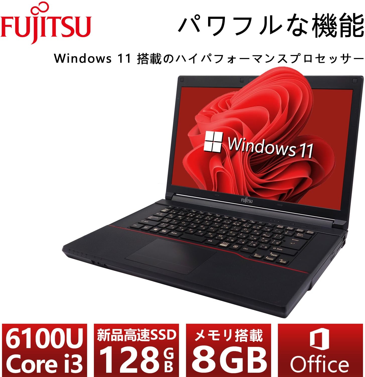 Fujitsu A576 15.6″ Laptop Core i3-6100U 8GB 128GB SSD Win11 Pro Office2019 HDMI