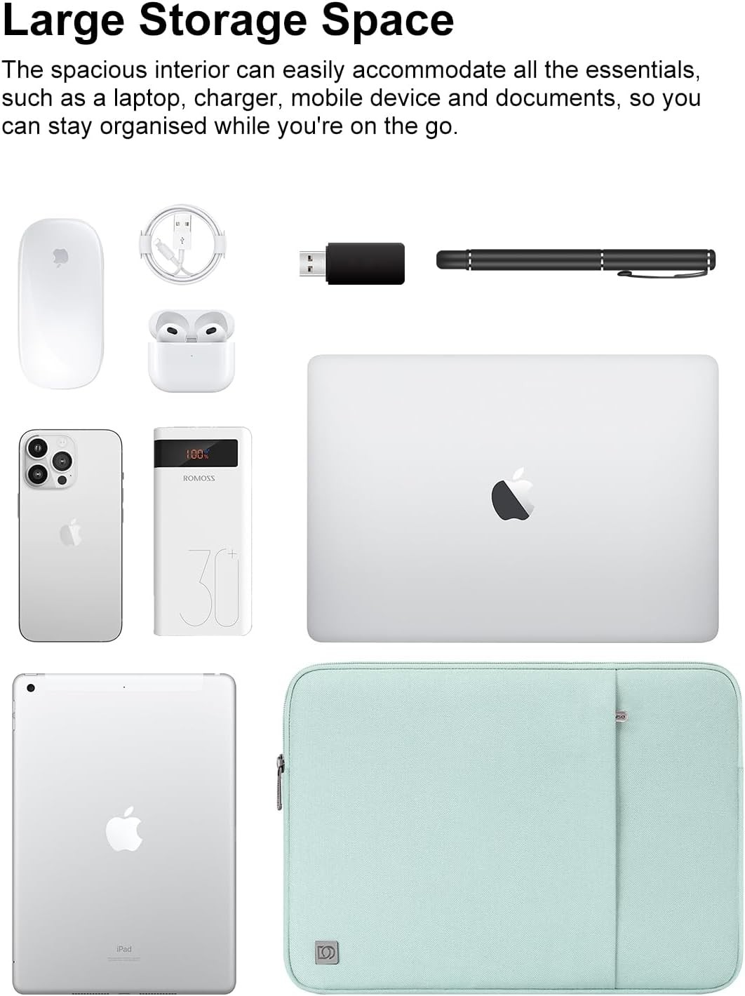 Laptop Sleeve Cover for 14 inch MacBook Pro M4/M3/M2/M1 Pro/Max 2024-2021, Mint