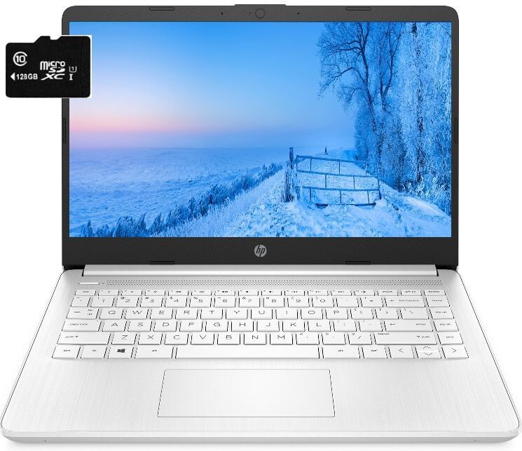 Newest HP 14” HD Laptop AMD Dual Core CPU 8GB RAM 192GB (64+128) Win11 White