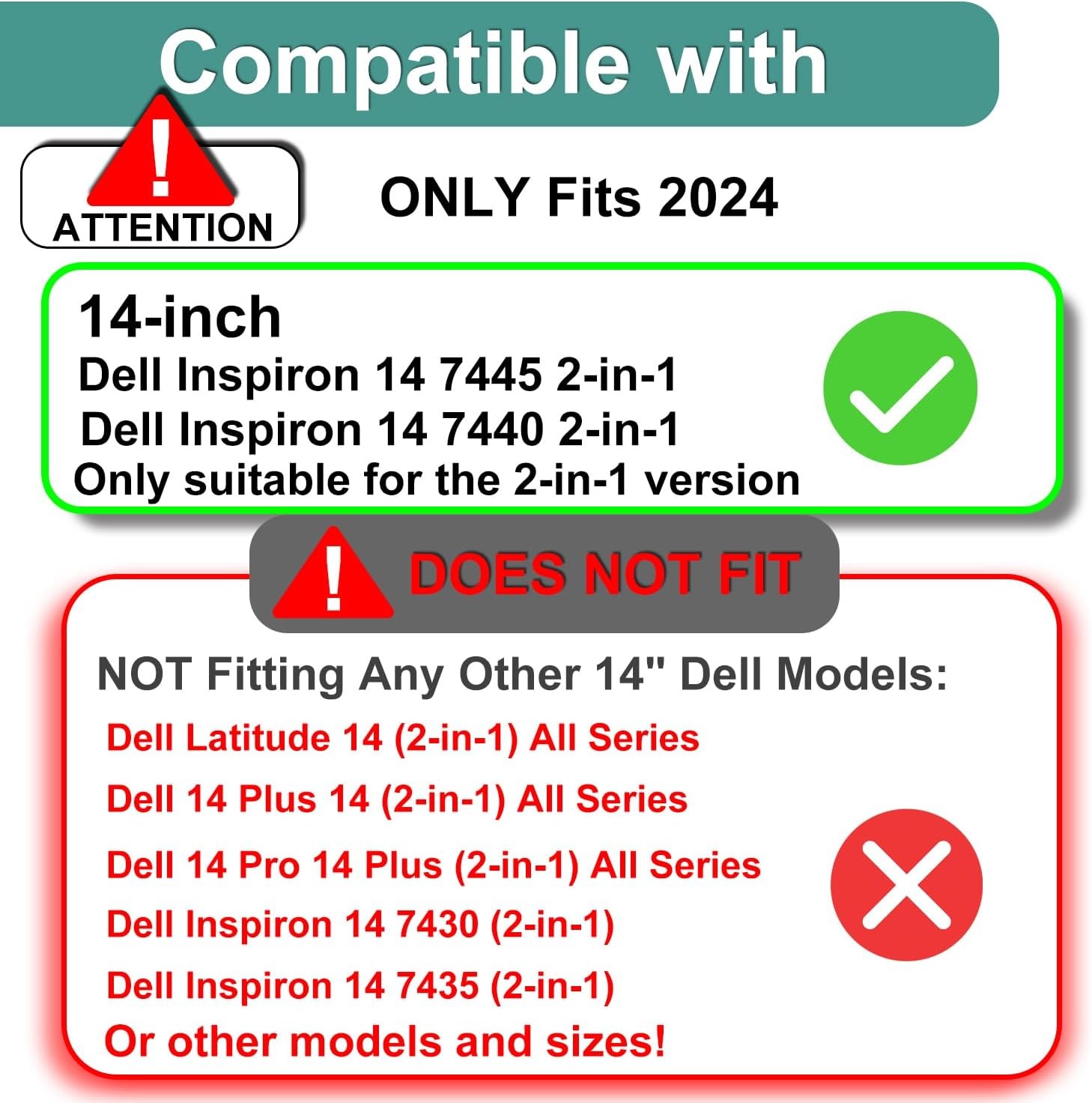 3-Pack Designed for Dell Inspiron 14 7440 2-in-1 & 7445 2-in-1 Touchscreen Lapto