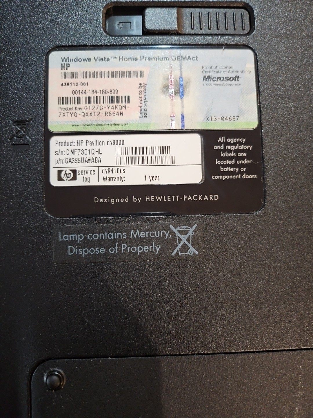 HP Pavilion DV9000 17.3″ Windows Vista Home Laptop AMD X2 CPU 2GB DVDRW dv9410us