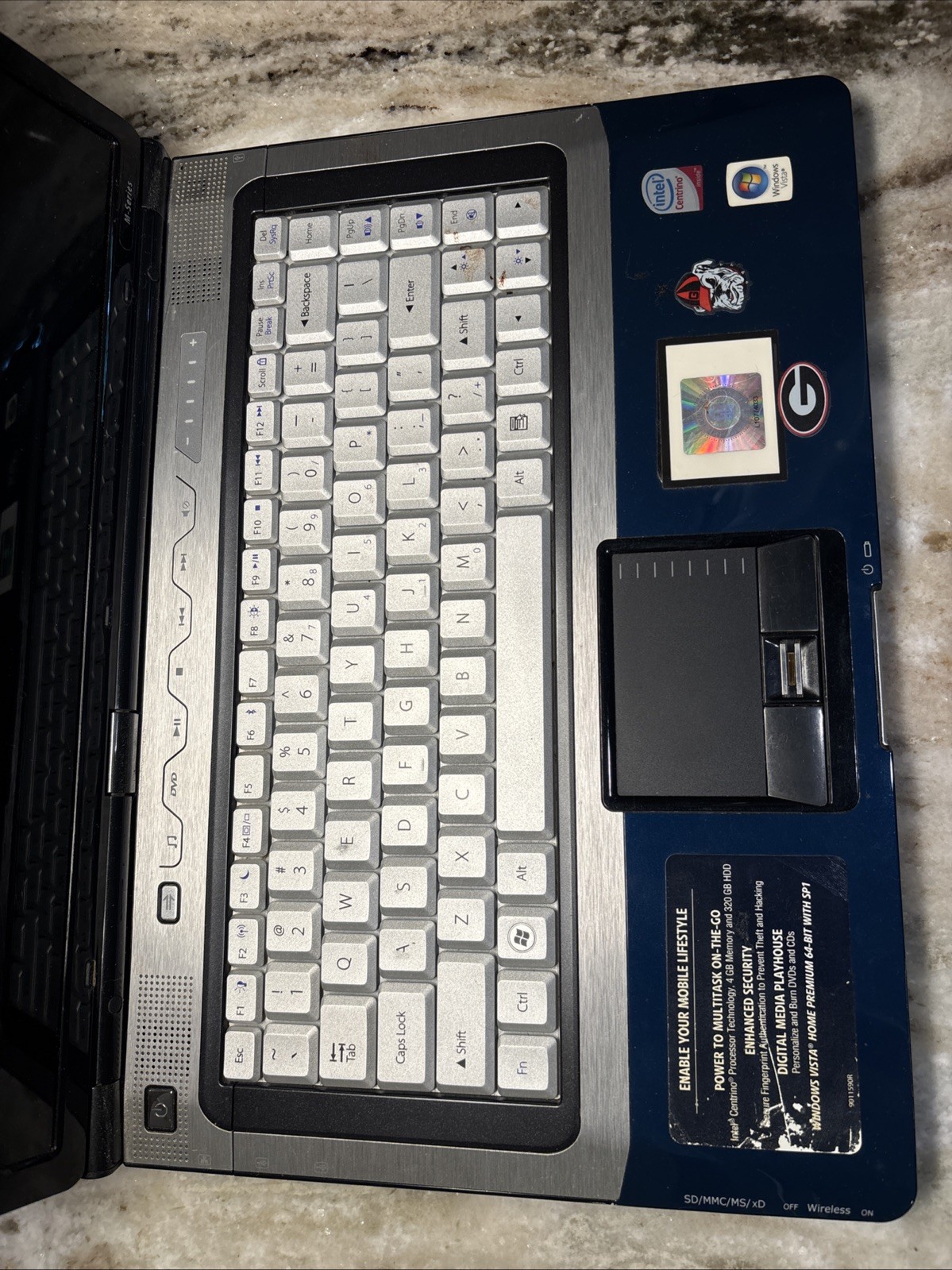 Gateway M-Series SA1 Laptop AMD Athlon 1g Ram 73g HDD Great For Vintage Gaming