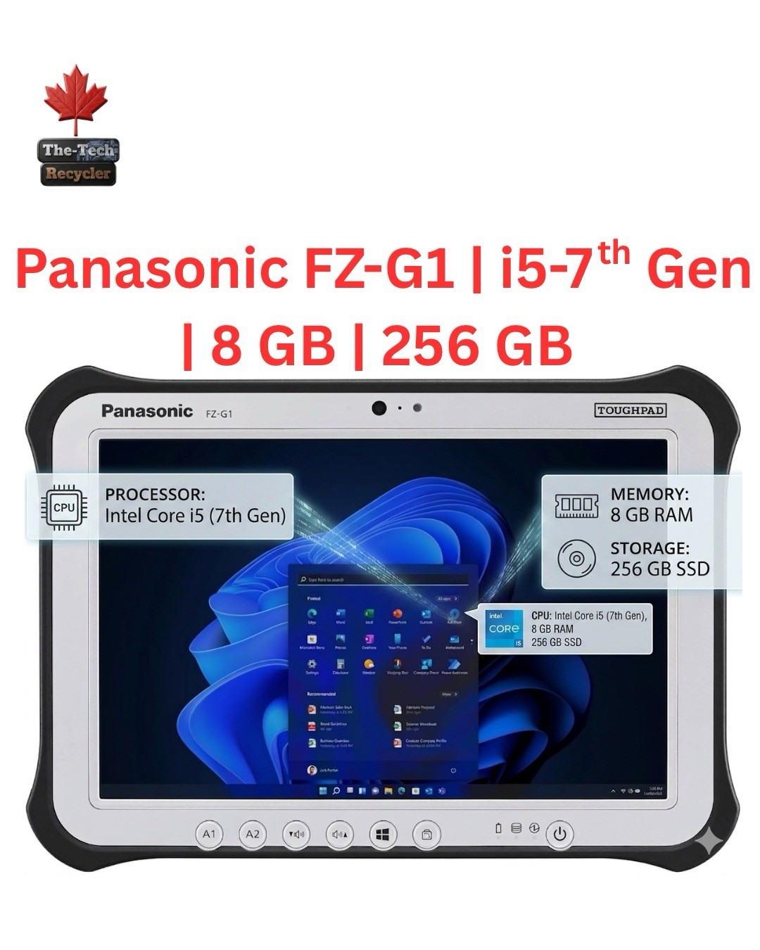 Panasonic Toughpad FZ-G1 MK6, i5-7300U, 8GB RAM, 256GB SSD Rugged Tablet