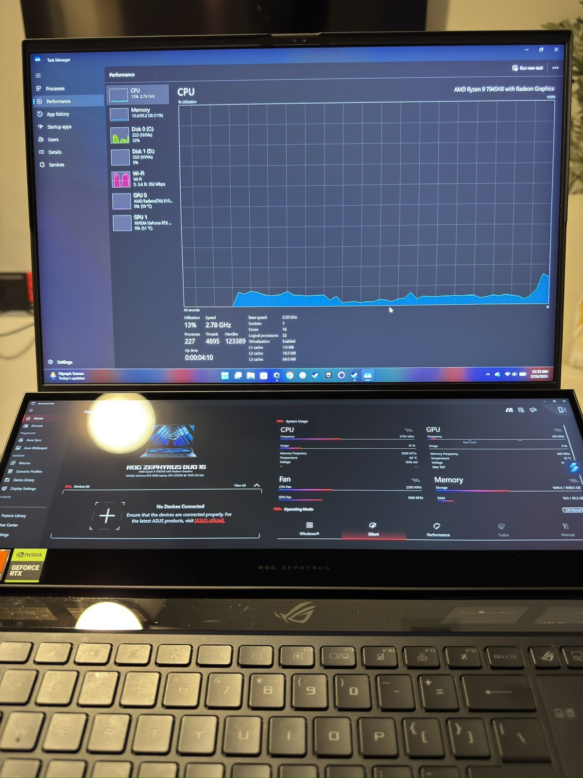 ASUS ROG Zephyrus Duo 16 (2023) 16” 2TB SSD, 96GB RAM, 4090. READ DESCRIPTION