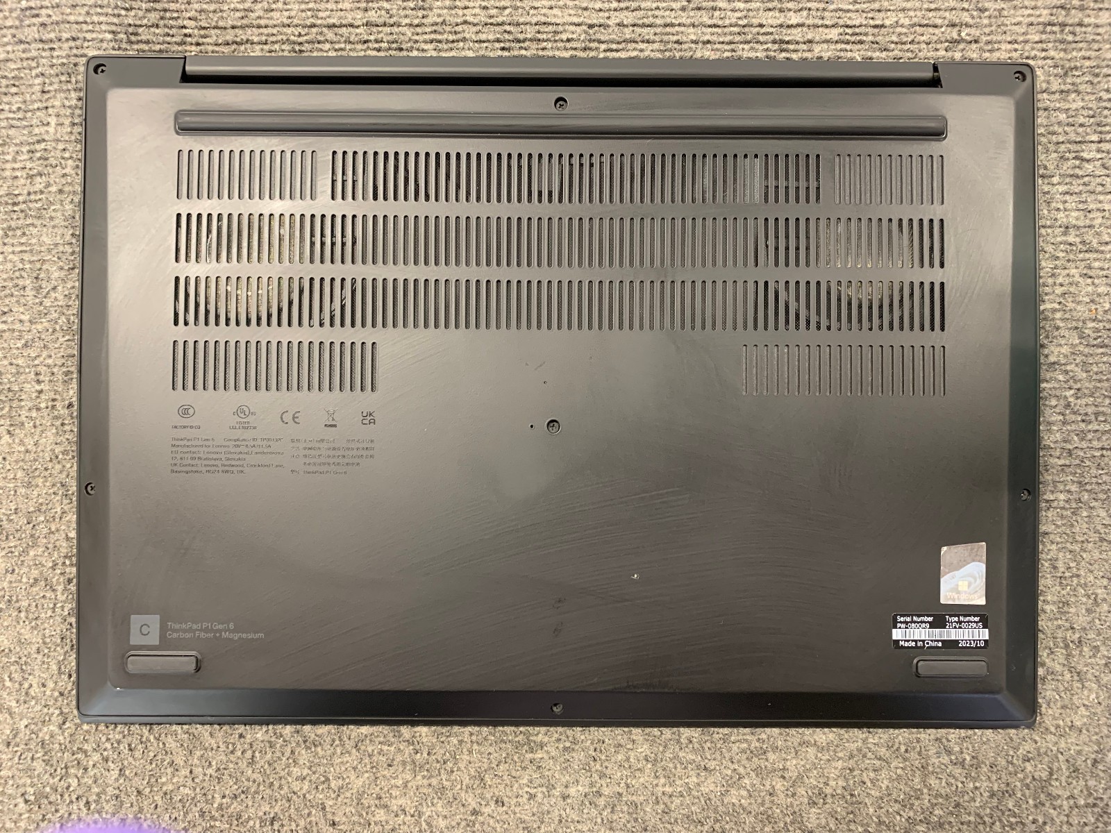 Lenovo ThinkPad P1 Gen 6 16″ Laptop i7-13700H 16GB RAM 512GB NVMe, As Is