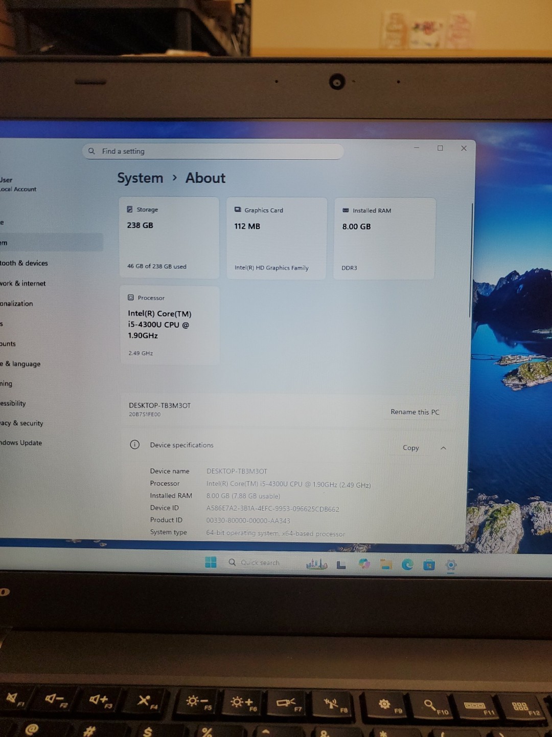 Lenovo ThinkPad T440s 256GB SSD, i5-4300U, 1.90GHz, 8GB 9325-1