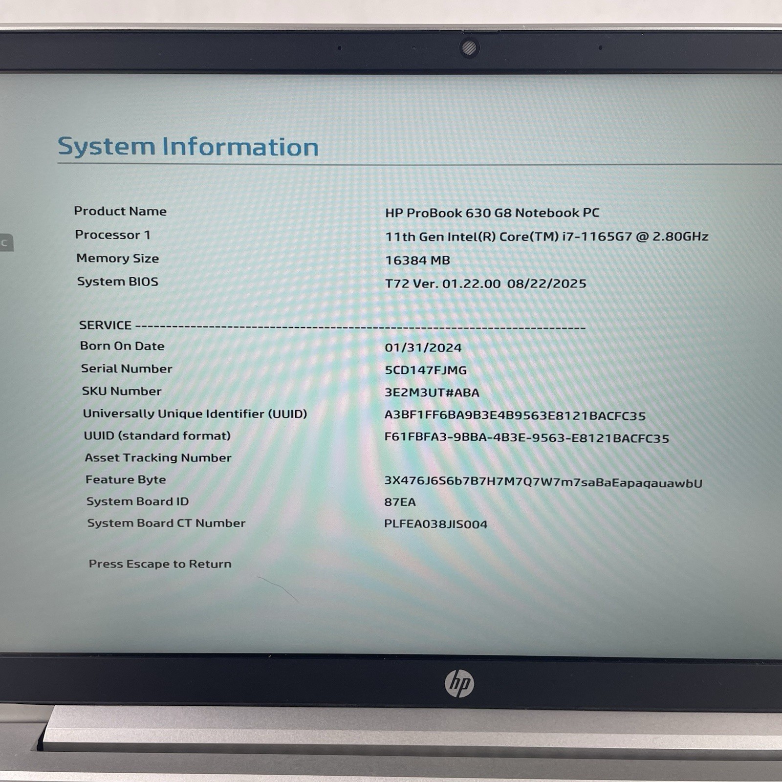 HP ProBook 630 G8 13.3″ i7-1165G7 2.80 GHz 16 GB RAM No SSD/OS/AC