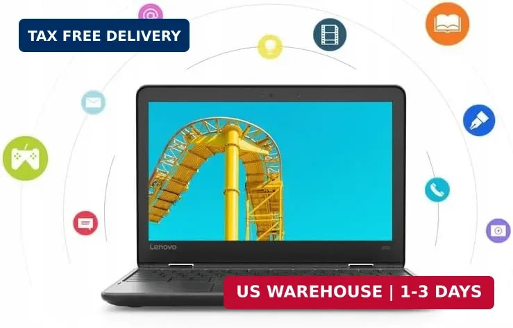 Lenovo Touchscreen Laptop 300e Chromebook Gen2, 11.6in 2-in-1 Chromebook Compute
