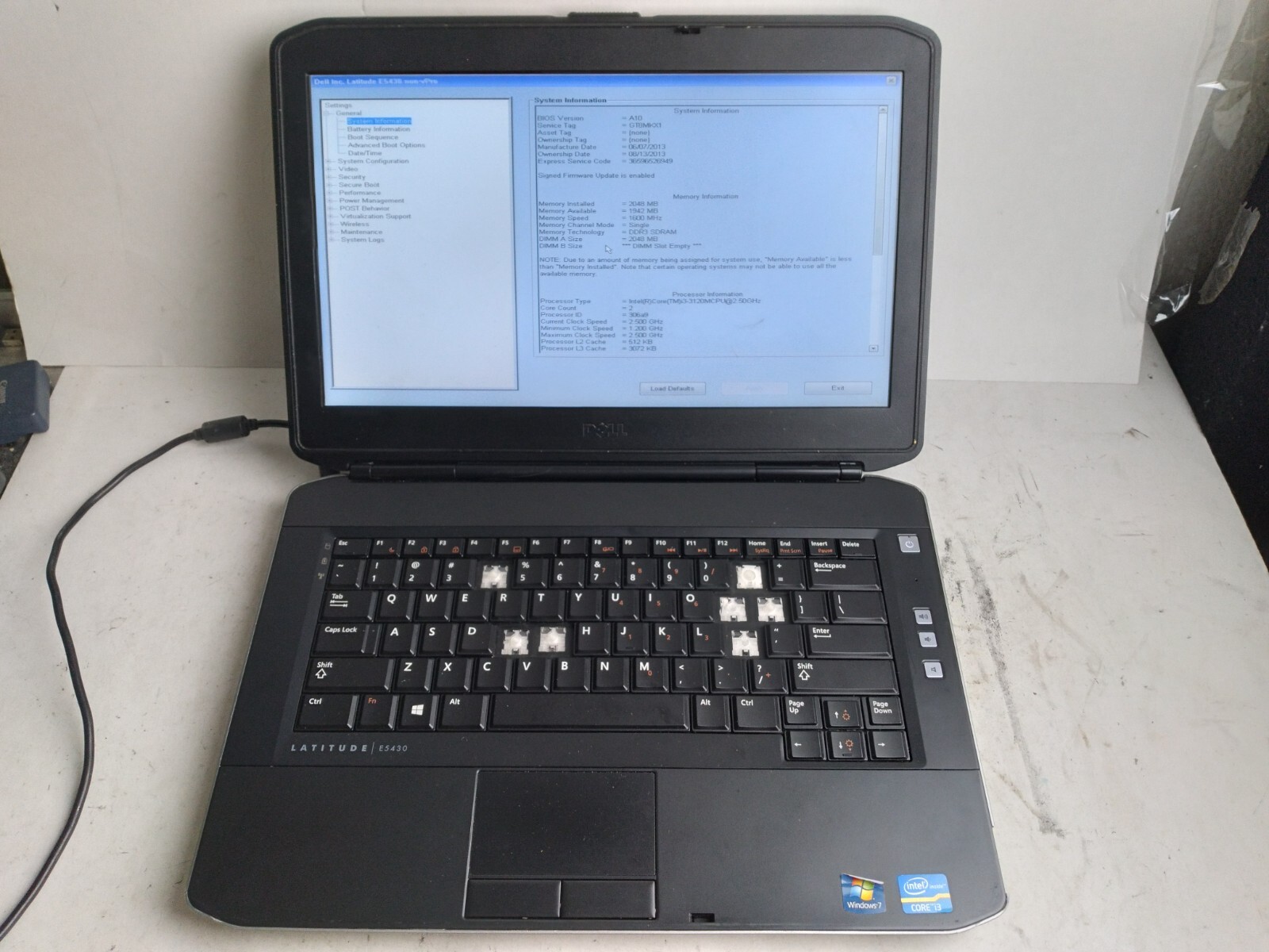 Dell Latitude E5430 w/i3-3120M, 2GB RAM, 320GB HDD, 14″ Laptop for Parts/Repair