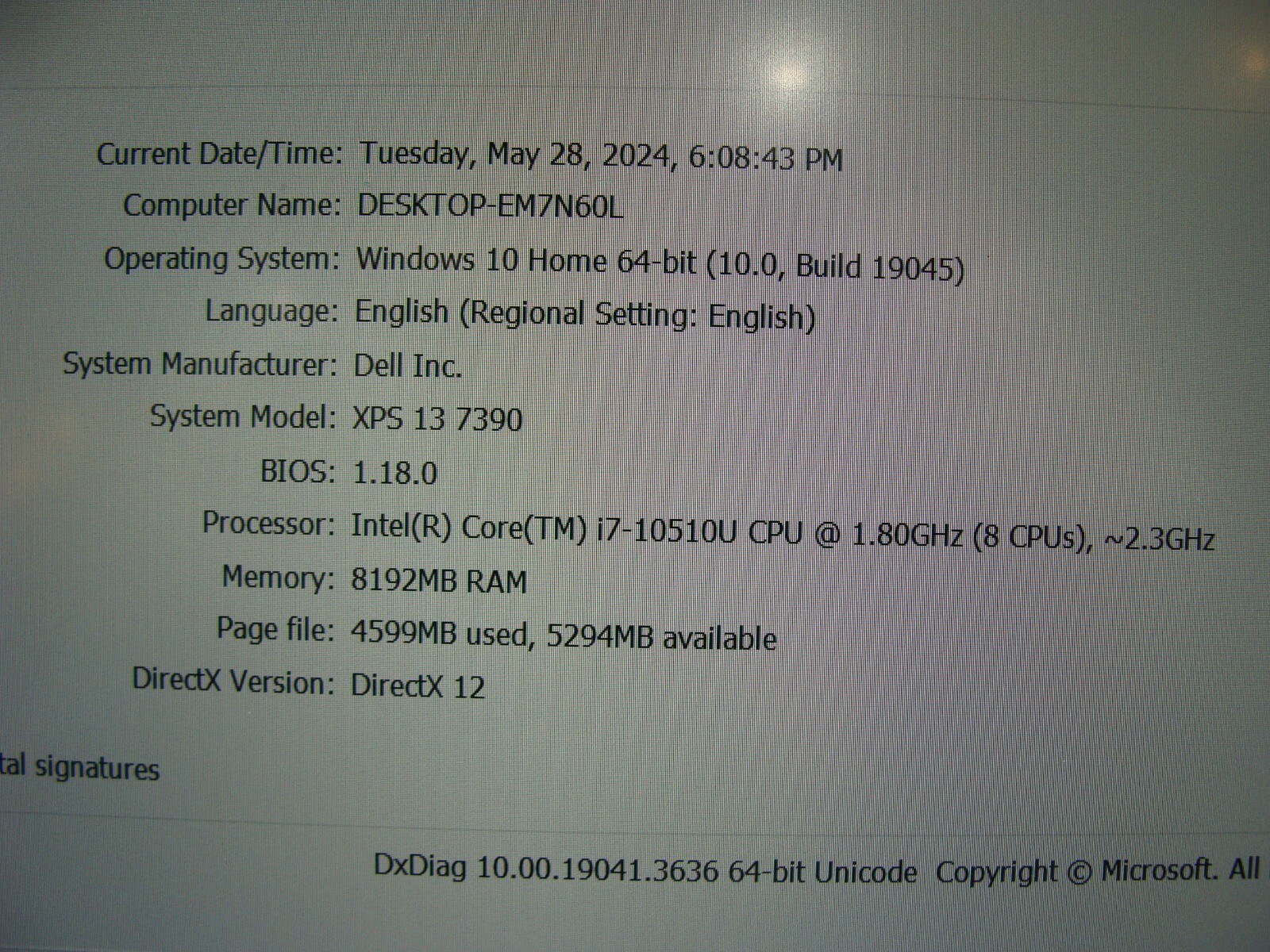 Dell XPS 13 7390 13.3″ FHD i7-10510U 1.8GHz 8GB 256GB SSD EXCEL Battery +Charger
