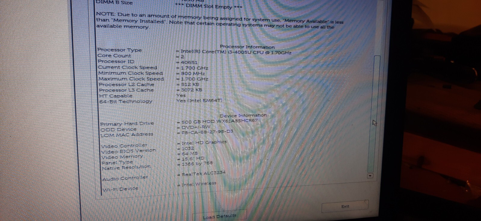 Dell No Model Intel i3 -4th Gen @ 1.7GHZ 4GB RAM 500GB HDD Win 10 (688)