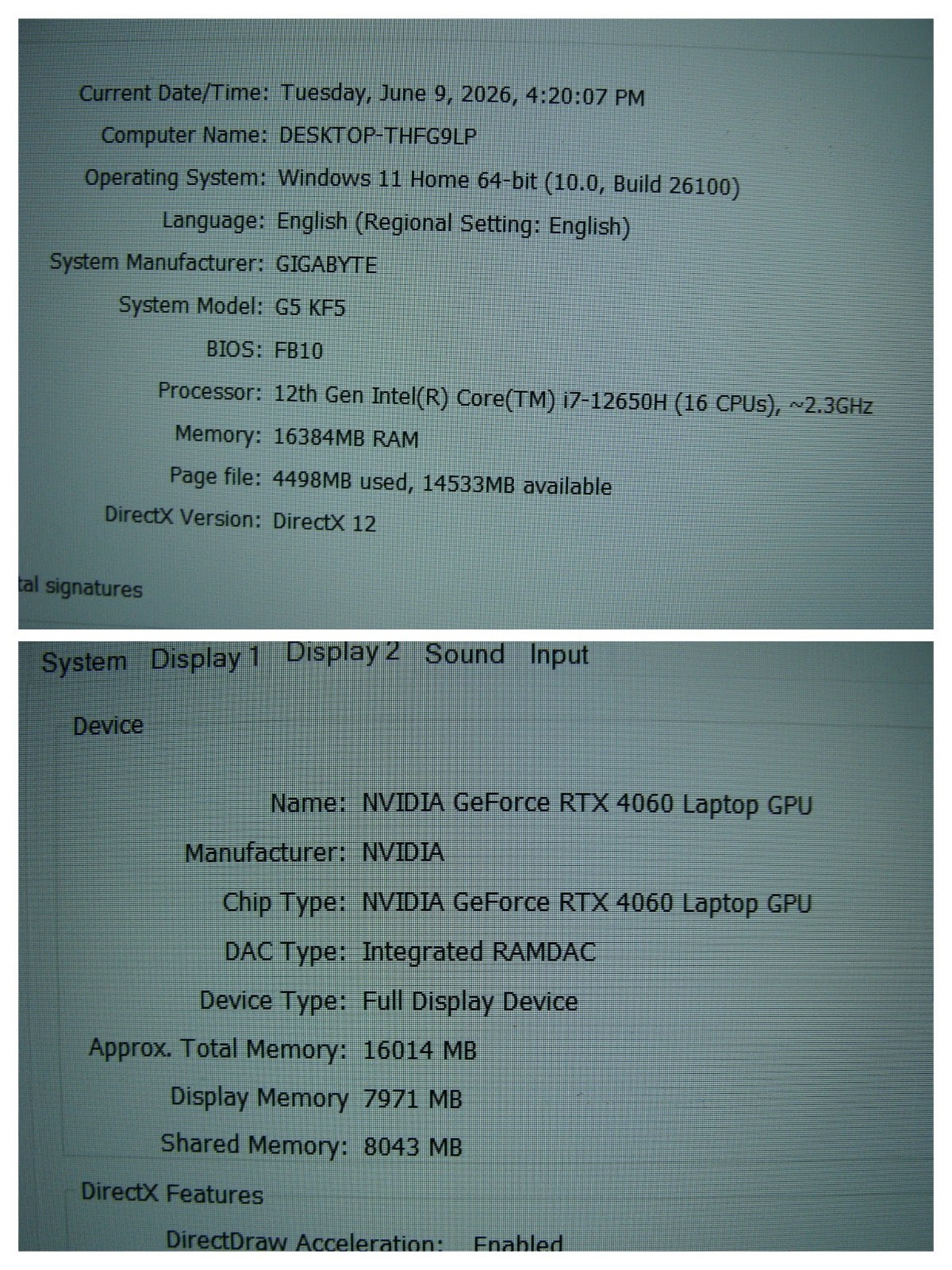 Gigabyte G5 KF5 15.6″ FHD 144hz i7-12650H 2.3GHz 16GB 512GB RTX 4060 Win 11 Home
